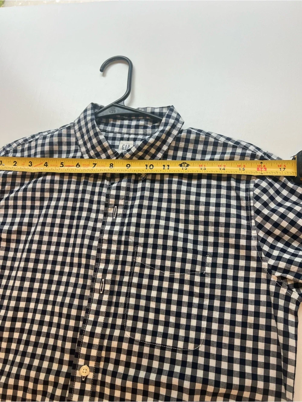 Gap Boys Black and White Checked Button-Down Shirt Size 14-16